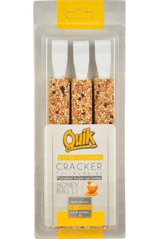 Quik Quik-017 Muhabbet Kuşu Krakeri - Ballı - 3'lü