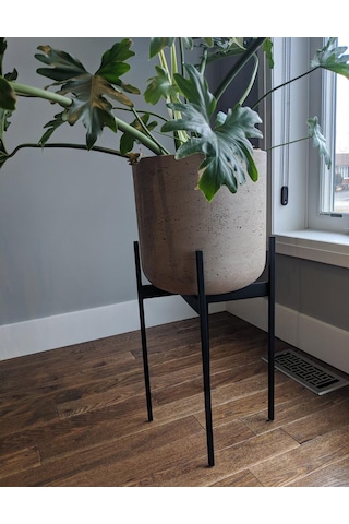Çiçek Sehpası Metal Saksılık Modeli  Çiçeklik Standı Siyah