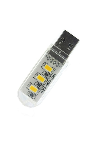 Oto4 3 Ledli Usb Işık Beyaz Renk Yüksek Aydınlarma Gücü