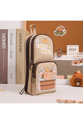 Agoodshop Büyük Capicacity Kapibara Capybara Karikatür Kalem Kutusu Sevimli Kalem Tutucu Kalem Çantas 3bp-yeşil