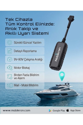 Mk-204-1 Sesli Bildirimli Tekne & Yat Takip Sistemi - 12 Ay Hatlı + Server Dahil Gps 2026 Seri