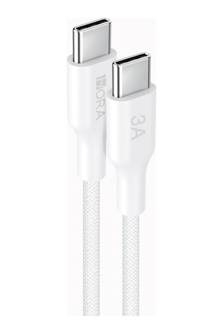 Cab272 3a Type-c To Type-c Pvc Örgü Başlıklı Data Ve Şarj Kablosu - 1 Metre - Dayanıklı