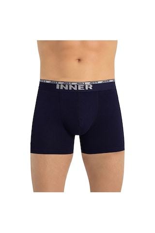 Just Inner Erkek Pamuklu Boxer Kabartma Bel Lastikli İç Giyim Konforu 135001 Lacivert
