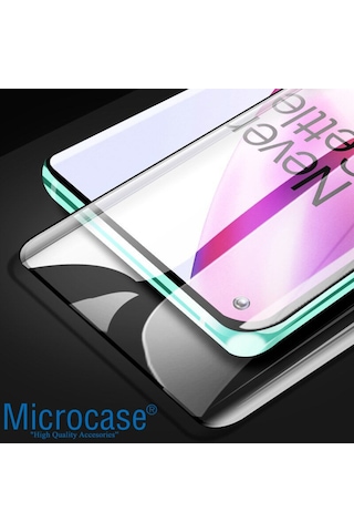 Microcase Oneplus 9 Pro 3D Curved Tam Kaplayan Cam Koruma - Siyah