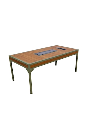 Buz Hazneli Alüminyum Mangallı Masa Yeşil