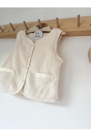 Key Kıds Bej Peluş Welsoft Bebek Ve Çocuk Yelek