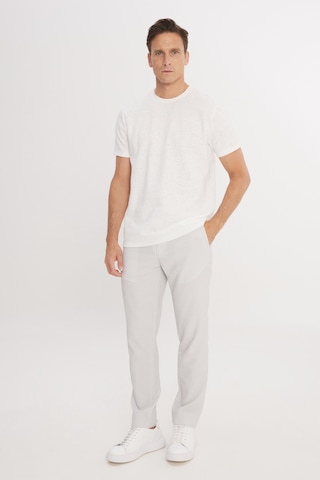 AC&Co / Altınyıldız Classics Erkek Grı Slim Fit Dar Kesim Beli Bağlamalı Çizgili Yan Cepli Casual Jogger Pantolon Gri