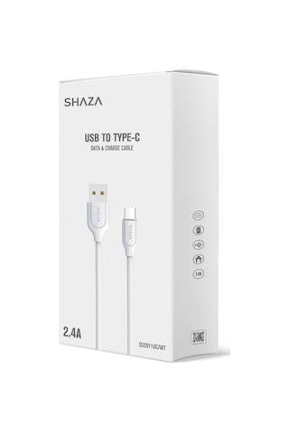 Shaza Usb -type C 1m 2.4a Destekli Şarj Ve Data Kablosu Sg2003uc/wt