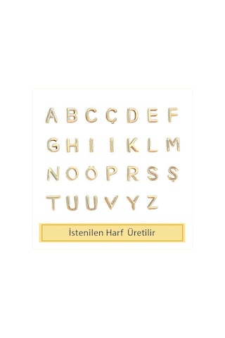 14K Altın Sallantılı Harf Tek Küpe