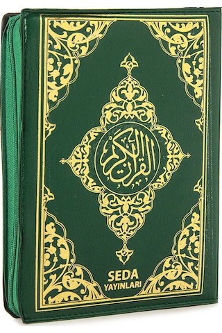 Suni Deri Çantalı - Arapça Kuranı Kerim - Bilgisayar Hatlı - Çanta Boy - Yeşil