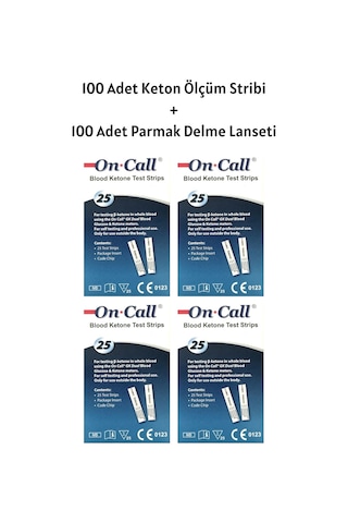 On Call GK Dual Keton Ölçüm Stribi 100 Test + 100 Adet Lanset On Call GK Dual Keton Ölçüm Stribi 100 Test + 100 Adet Lanset