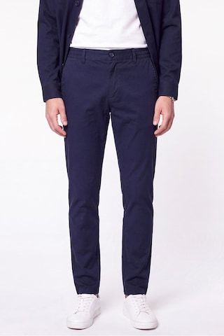Comfort Fit Beli Lastikli Esnek Keten Lacivert Pantolon P 1221
