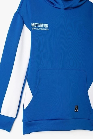Koton Erkek Çocuk Kapşonlu Sweatshirt Kanguru Cepli Uzun Kollu Saks Mavi