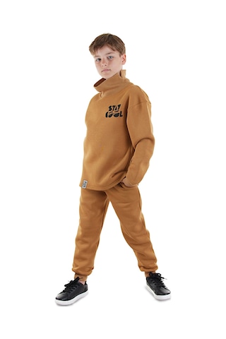 Denokids Stay Cool Oversize Erkek Çocuk Eşofman Takımı - Hardal