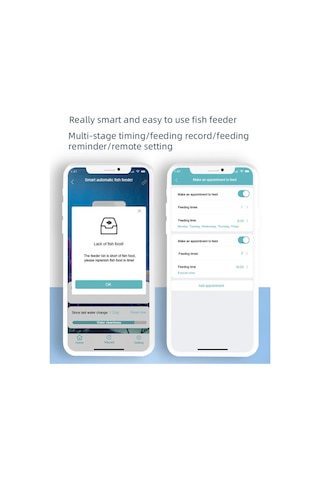 Wifi Akıllı Zamanlama Otomatik Besleyici Akvaryum Japon Balığı Besleyici 100 Ml Büyük Kapasiteli Balık Besleyici