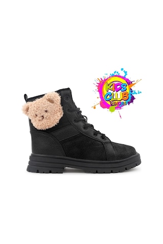Cool Luno Hayvan Figürlü Ortopedik Kaymaz Taban Unisex Çocuk Bot Siyah