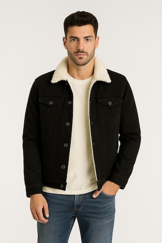 Zbd Erkek Slim Fit Kürklü Kot Ceket - 7432 Siyah