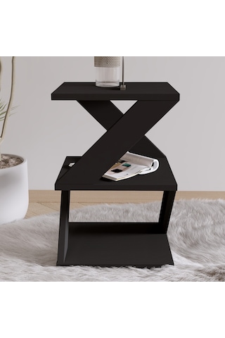 Albeni Yan Sehpa Ahşap Siyah - Siyah Siyah