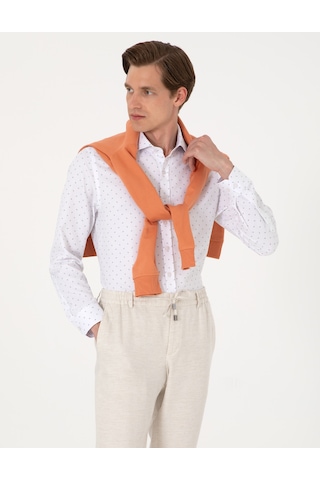 Pierre Cardin Erkek Beyaz Gömlek Desenli 50307134-vr013 Beyaz