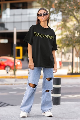 Tasarım Iron Maiden Müzik Grubu Sırt Baskılı Unisex Oversize Rock Siyah