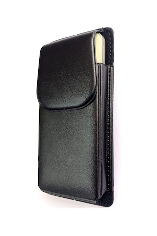 Takılan Lüks Deri Telefon Kılıfı Mıknatıslı 17x8 Cm Siyah Diğer