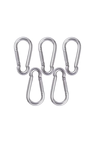 Karabina 10 Adet Düz Yaylı Kanca Anahtarlık Tırmanış Kancası 8x80 mm