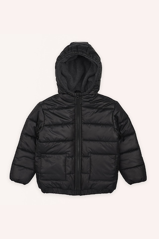 Erkek Çocuk Kapüşonlu Siyah Şişme Mont 17013617 2421BK21014