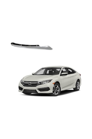 Honda Civic 2016-2021 Far Kaşı Krom Nikelaj Sağ