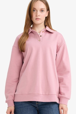 Defacto Regular Fit Polo Yaka İçi Yumuşak Tüylü Kalın Sweatshirt Tunik F3085ax25wnbr277 Bordo-br277