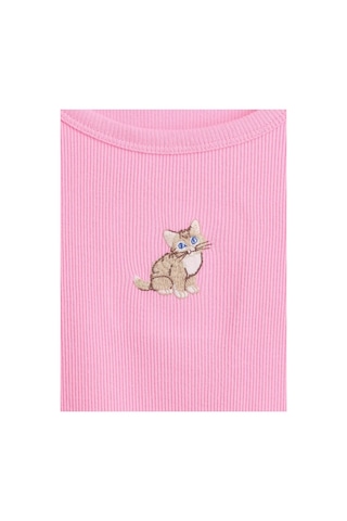Gap Kız Çocuk Fitilli Bisiklet Yaka T-shirt 886663001 Pembe