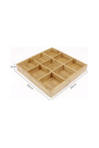 Sones Sıcak Tencere Bambu Tabak Bölmeli Tepsi Sebze Ahşap Tepsi Seti Küçük Dokuz Izgara Tabak