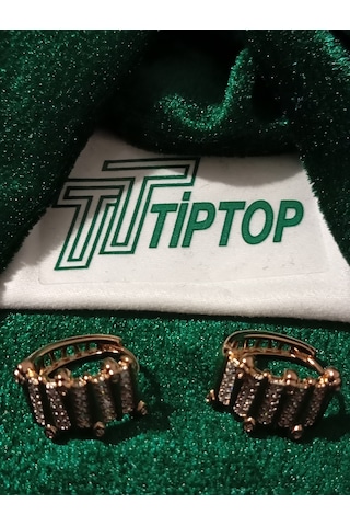Tiptop / Lumina Atelier Zirkon Çelik Küpe Bakır