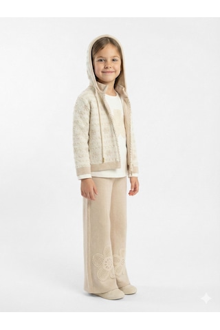Xo Kids Kız Çocuk 3lu Alt Üst Takım 6-14 Yaş 801 Bej