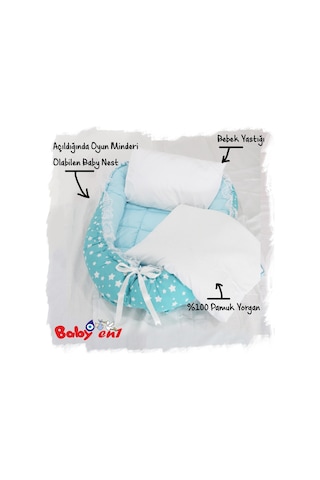 Babyen1 Babynest %100 Pamuk Bebek Yatağı & Anne Yanı Oyun Minderi
