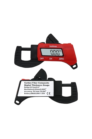 Plastik Elektronik Dijital Kalınlık Ölçer Profesyonel İnşaat Aletleri Kırmızı