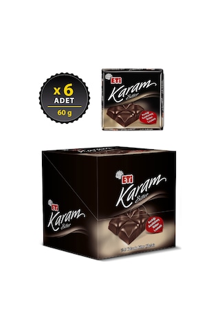 Eti Karam %45 Kakaolu Bitter Çikolata 6 x 60 G