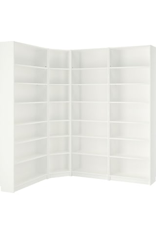 Köşe Kitaplık, Beyaz, 215/135x28x237 Cm Beyaz