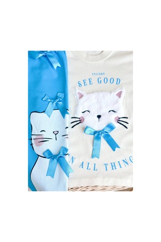 Poala Kids Cute Kitty Takım Turkuaz