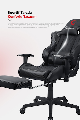 Rampage Kl-R71 Empıre Ayak Dayama Yerli Siyah/Silver Gaming Oyunc