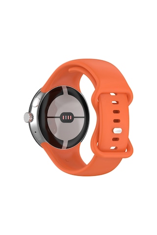 Caseonn Google Pixel Watch 5 45mm Kordon Esnek Spor Silikon Kayış Turuncu