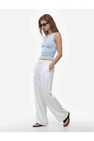 Koton Ribanalı Düğmeli Yuvarlak Henley Yaka Fitilli Atlet Mavi 6sak10407ek
