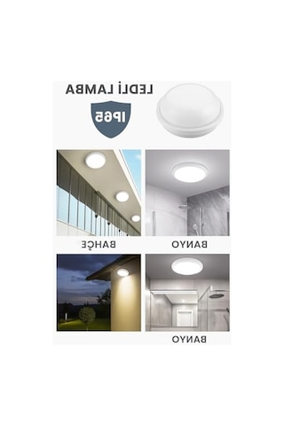 Ip65 Su Ve Toz Geçirmez Beyaz Led Tavan Ve Duvar Lambası, Dış Mekan Uygun 01G Taba