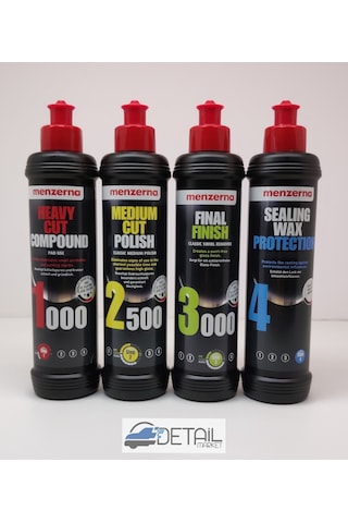 Menzerna 1000 2500 3000 Sealingwax Kalın Pasta Boya Kor. Set 250 Menzerna 1000 2500 3000 Sealingwax Kalın Pasta Boya Kor. Set 250