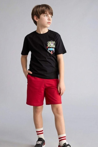 Defacto Oversıze Sweatshirt Kumaşı Şort Erkek Çocuk H2027a826smbr244 Kırmızı-br244
