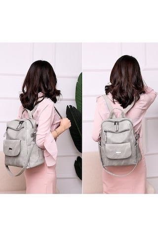 Zhenli Kadın Sırt Çantası Zl0290 - Gri 40g Geo Black