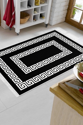 Eko Trend Djt Banyo Paspası Yıkanabilir Kaymaz Taban 650m Modern Siyah
