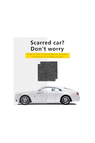 Xindoker Gri Nano Parlaklık Kumaşı - Araç Çizik Tamiri İçin 2 Adet, 10x10cm Polyester Fiber