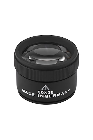 30x Madeni Para Büyüteç, Profesyonel Mücevher Lens Cebi Okuma Büyüteç