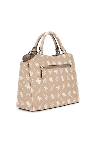 Guess Kadın Kilit Aksesuarlı Monogram Desenli El Çantası - Bej Bej