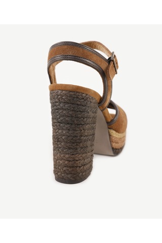 Yargıcı Özel Jüt Boyama Platform Topuklu Sandalet 24ykay4559x 003 Kahverengi